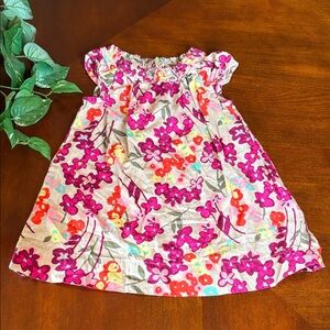 Cherokee Floral Cap-Sleeve Dress - Pink Multicolor